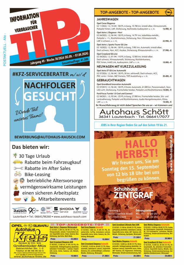 Tipp Vogelsberg Titelblatt 36/2024