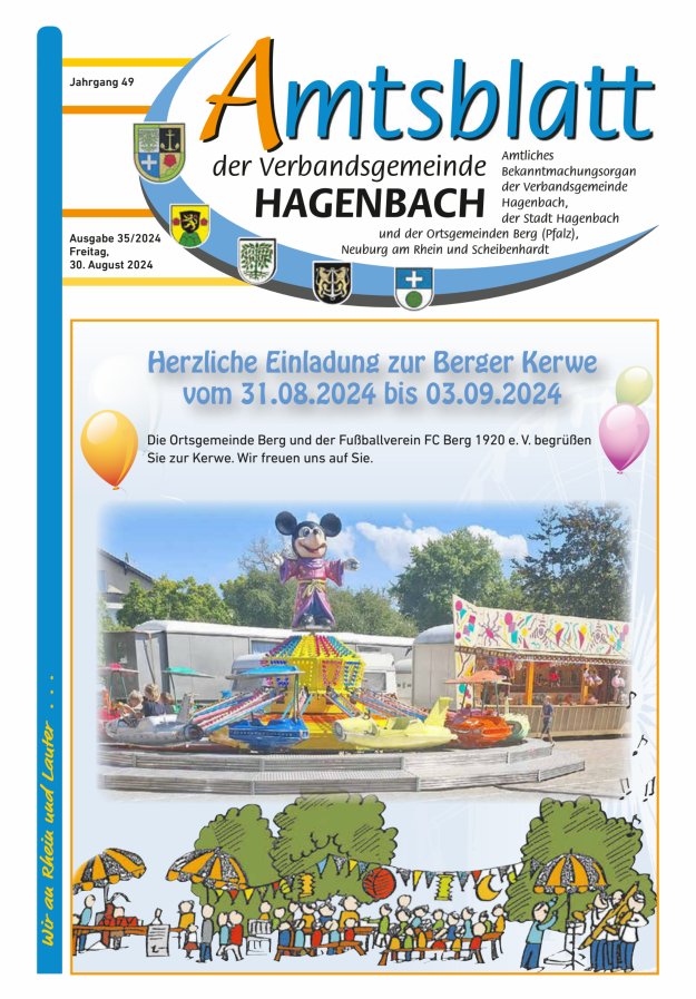 Amtsblatt der VG Hagenbach Titelblatt 35/2024