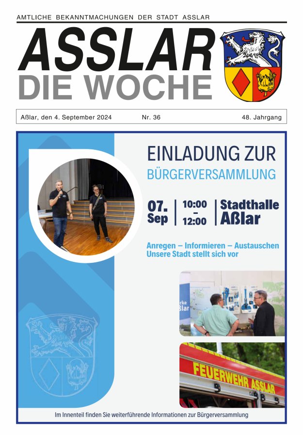 Asslar - Die Woche Titelblatt 36/2024