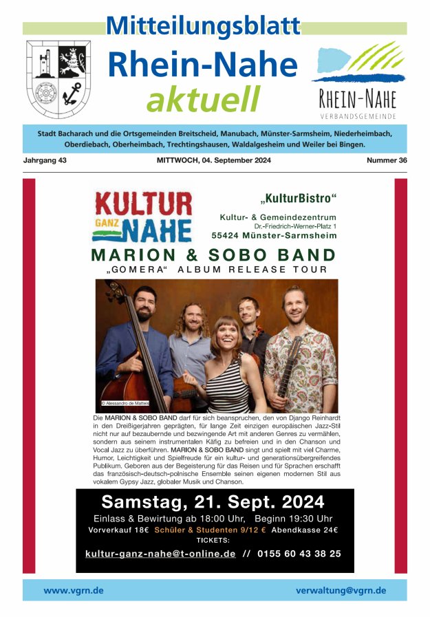 Rhein-Nahe aktuell Titelblatt 36/2024