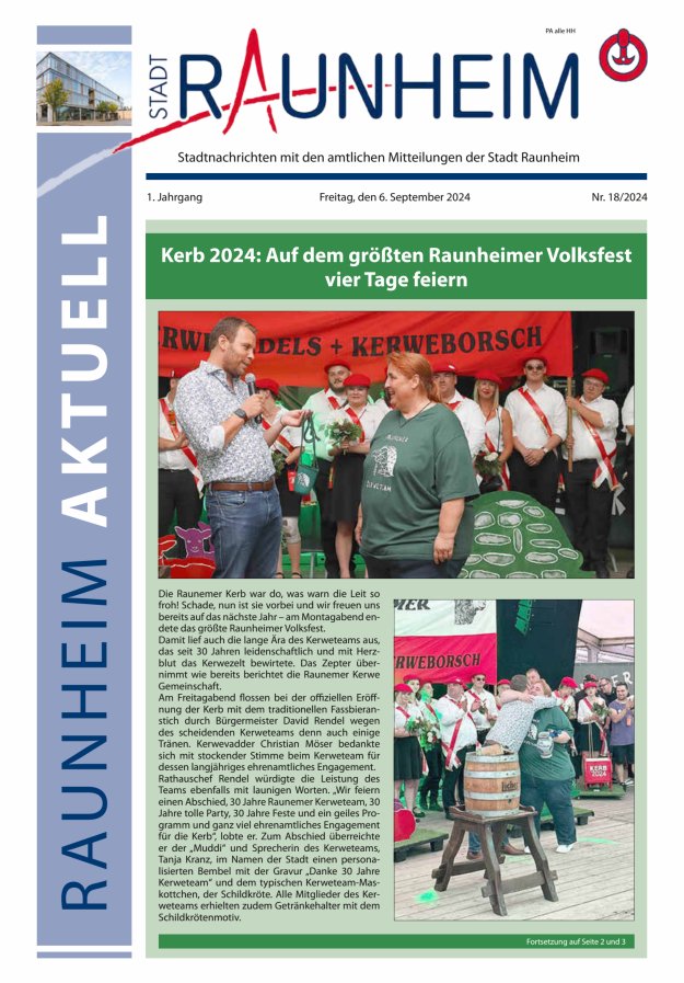 Raunheim aktuell Titelblatt 18/2024