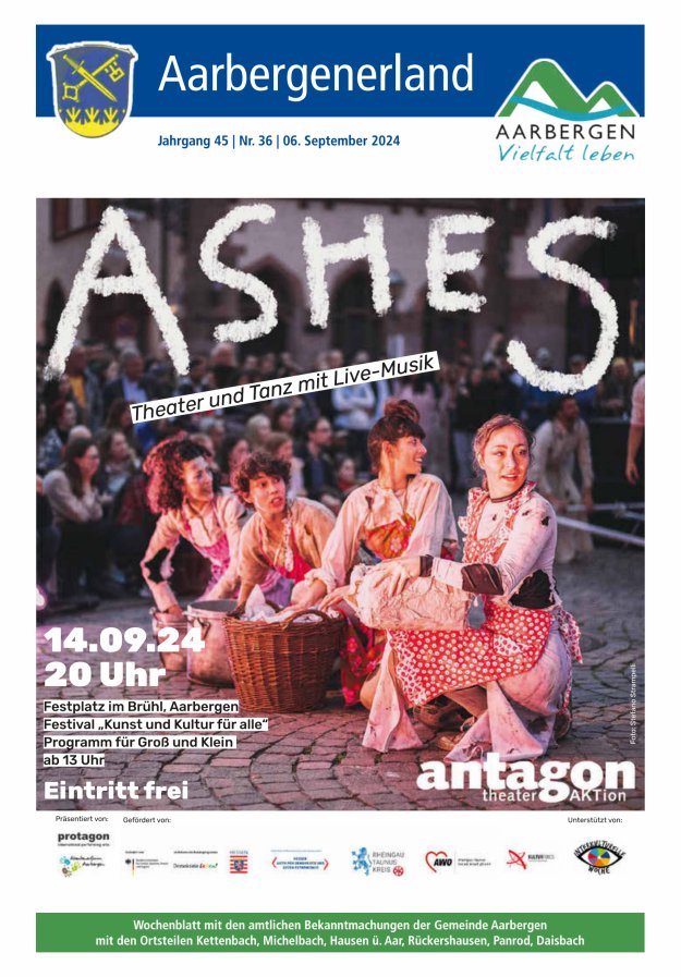 Aarbergenerland - Wochenblatt mit den amtlichen Bekanntmachungen Titelblatt 36/2024