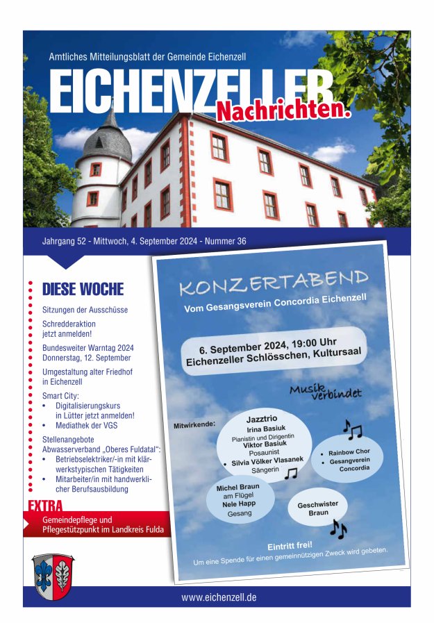 Amtliches Mitteilungsblatt der Gemeinde Eichenzell Titelblatt 36/2024