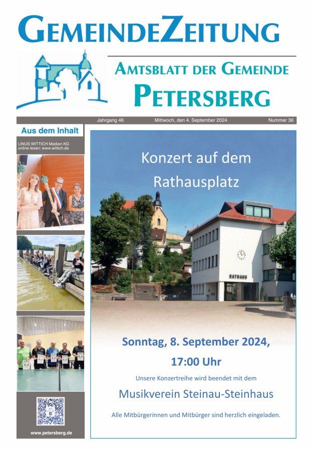 Amtsblatt Blickpunkt Petersberg Titelblatt 36/2024