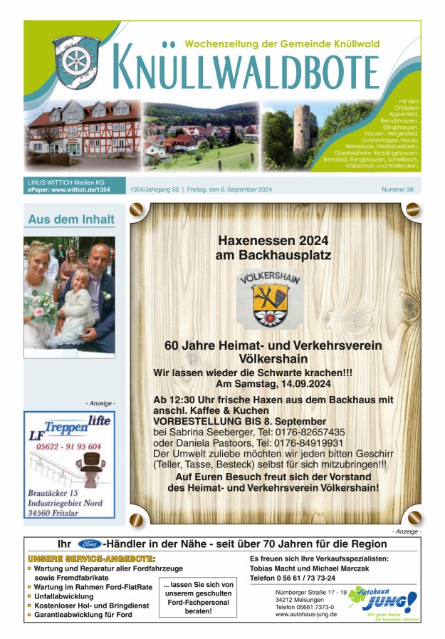 Knüllwaldbote Titelblatt 36/2024