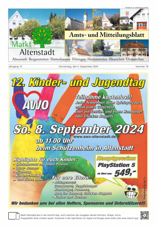 Amts- und Mitteilungsblatt des Marktes Altenstadt Titelblatt 18/2024