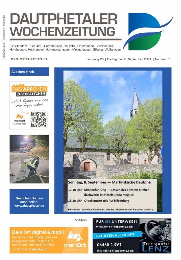 Dautphetaler Wochenzeitung Titelblatt 36/2024