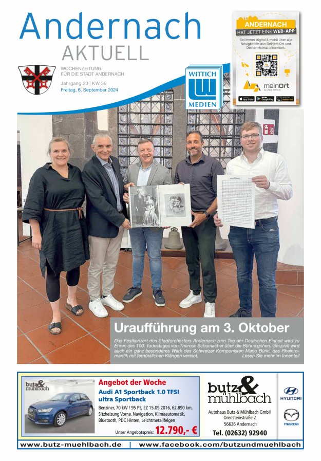 Andernach aktuell Titelblatt 36/2024