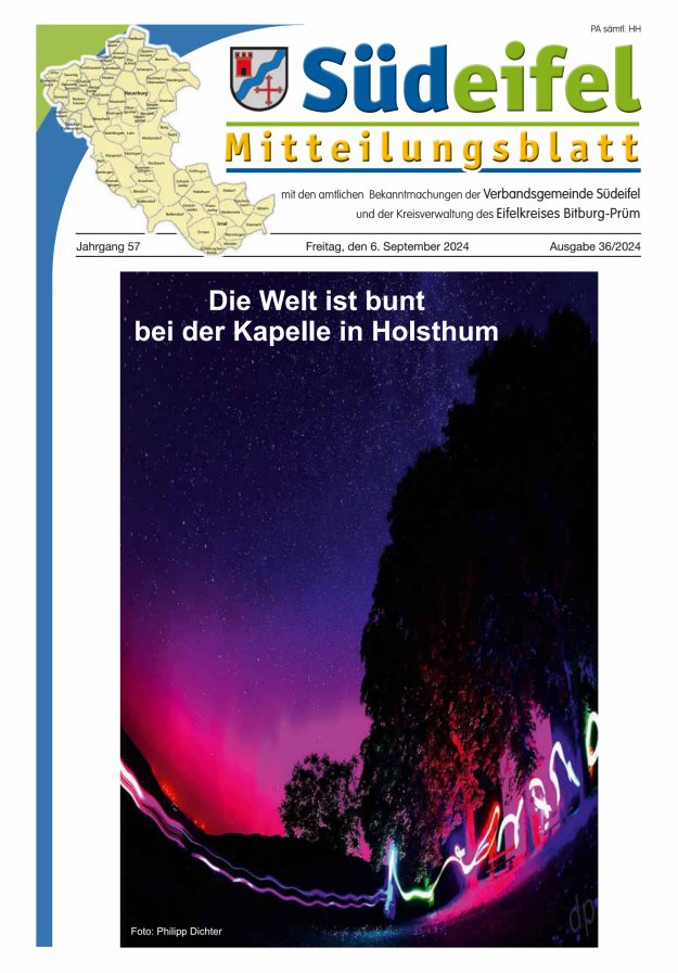 Mitteilungsblatt Südeifel Titelblatt 36/2024