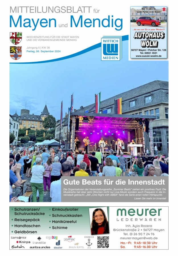 Mitteilungsblatt für Mayen und Mendig Titelblatt 36/2024