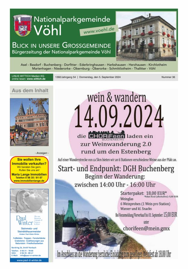 Blick in unsere Grossgemeinde Titelblatt 36/2024