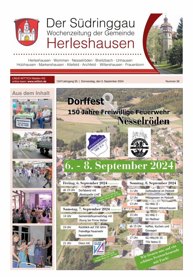 Der Südringgau Titelblatt 36/2024