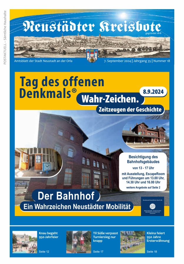 Neustädter Kreisbote Titelblatt 18/2024