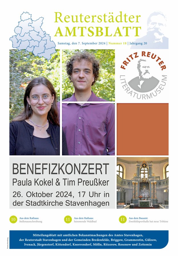 Reuterstädter Amtsblatt Titelblatt 18/2024