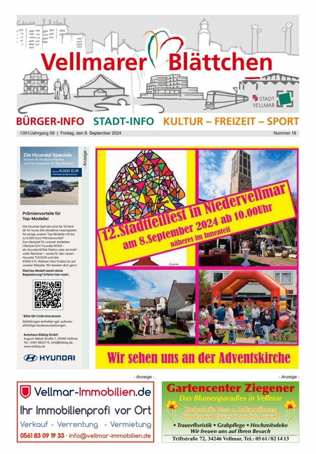 Vellmarer Blättchen Titelblatt 18/2024