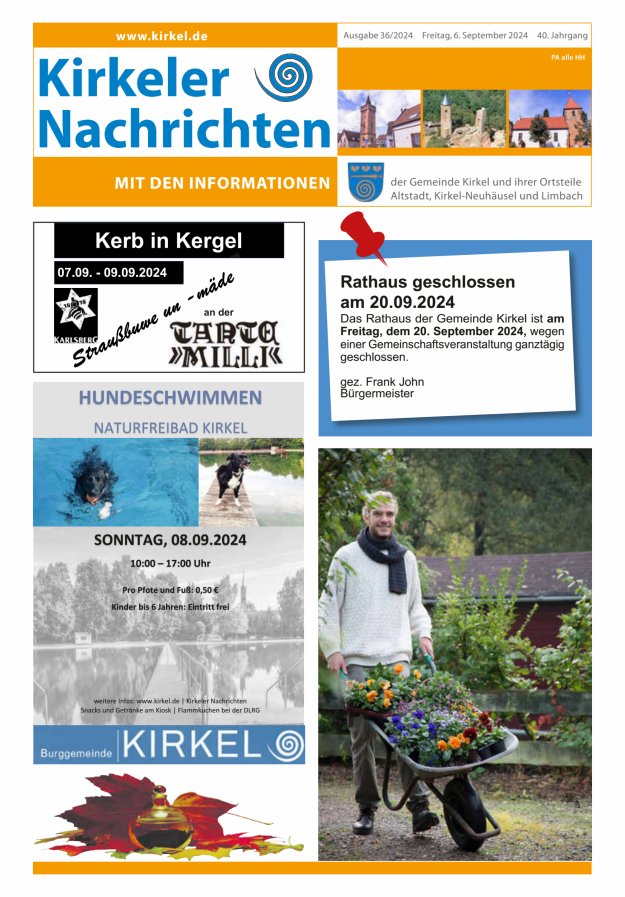 Kirkeler Nachrichten Titelblatt 36/2024