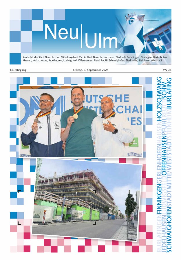 Amtsblatt der Stadt Neu-Ulm und Mitteilungsblatt für die Stadt Neu-Ulm Titelblatt 36/2024