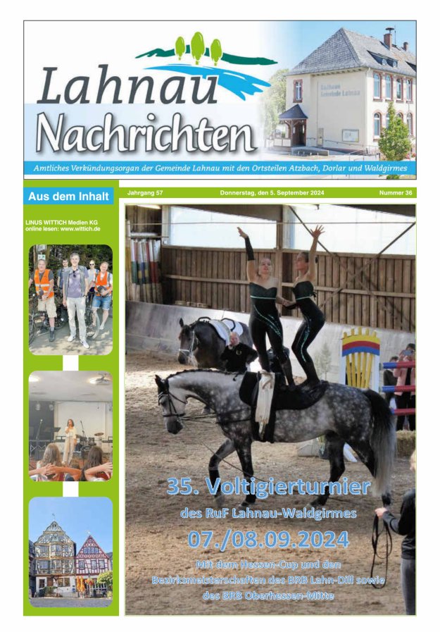 Lahnau Nachrichten Titelblatt 36/2024