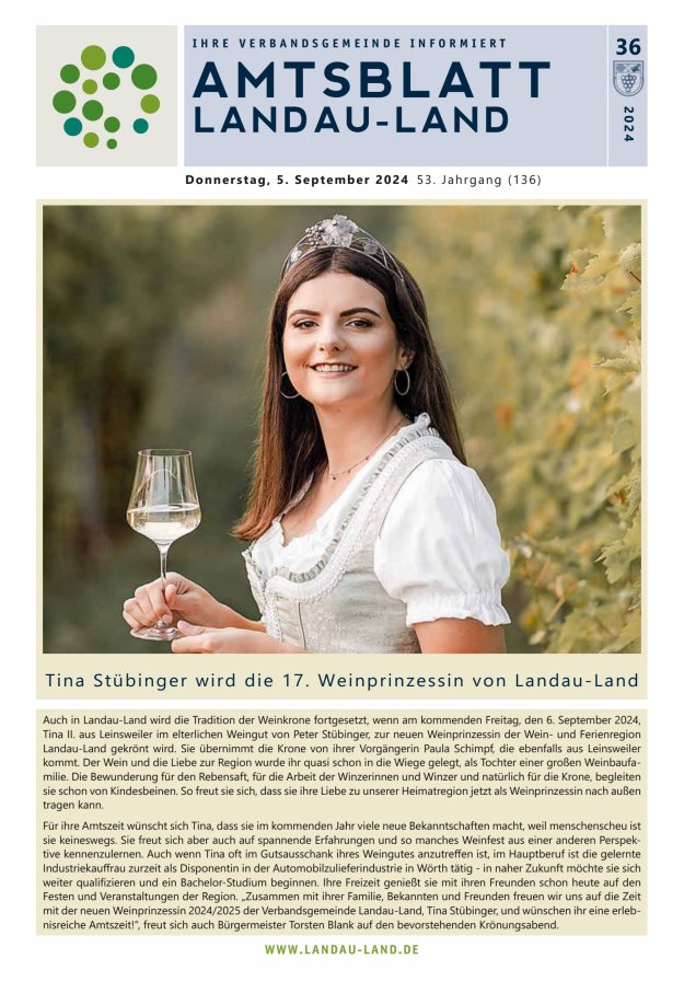 Amtsblatt VG Landau-Land Titelblatt 36/2024