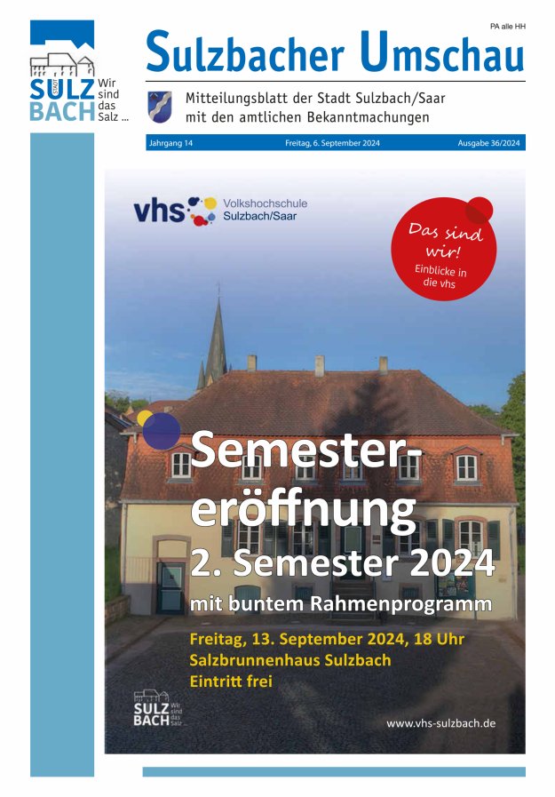 Sulzbacher Umschau Titelblatt 36/2024