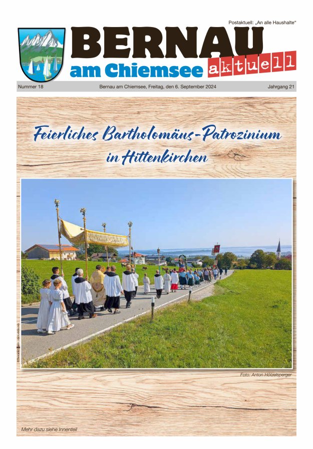 Bernau Aktuell Titelblatt 18/2024