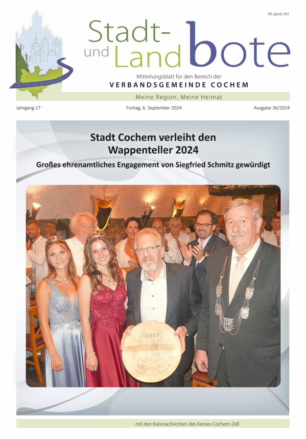 Stadt- und Landbote VG Cochem Titelblatt 36/2024