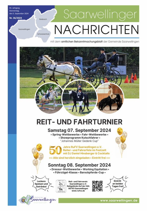Saarwellinger Nachrichten Titelblatt 36/2024