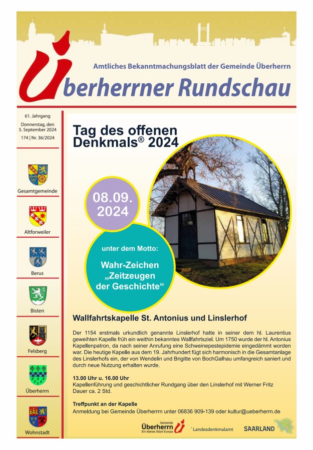 Überherrner Rundschau Titelblatt 36/2024