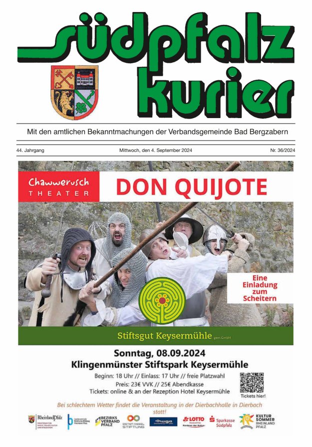 Südpfalz Kurier - VG Bad Bergzabern Titelblatt 36/2024