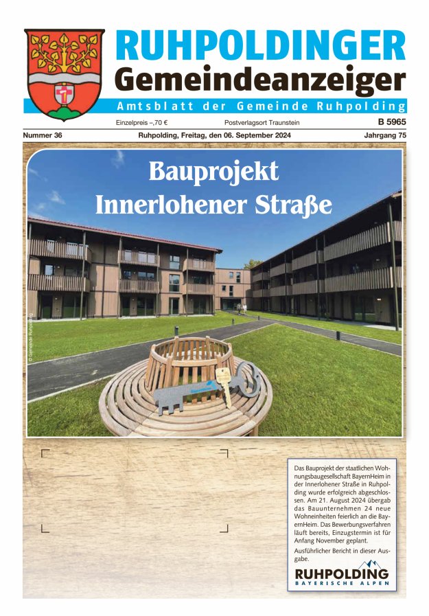 Ruhpoldinger Gemeindeanzeiger Titelblatt 36/2024