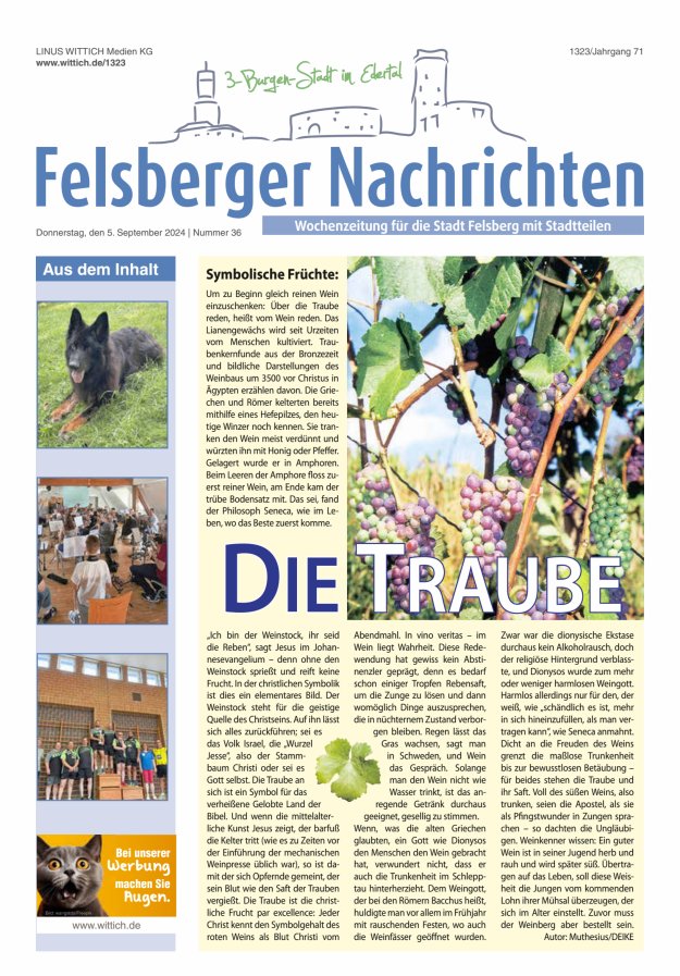 Felsberger Nachrichten Titelblatt 36/2024