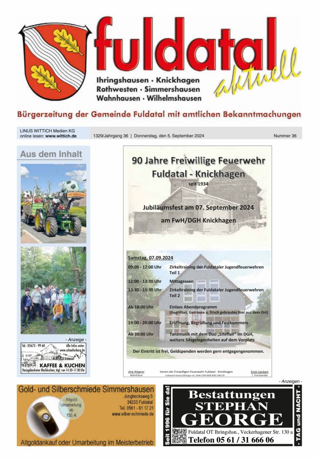 Fuldatal aktuell Titelblatt 36/2024