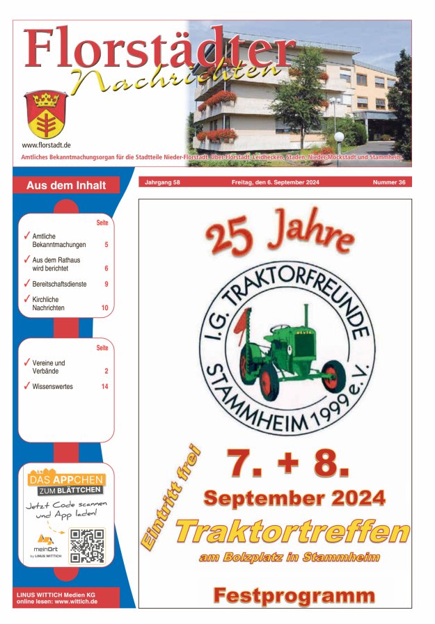 Florstädter Nachrichten Titelblatt 36/2024