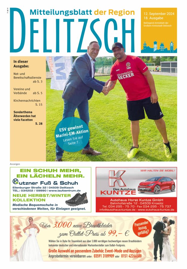 Mitteilungsblatt der Region Delitzsch Titelblatt 18/2024