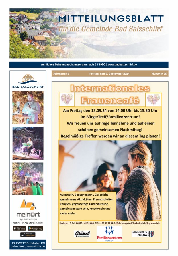 Amtliches Bekanntmachungsorgan der Gemeinde Bad Salzschlirf Titelblatt 36/2024