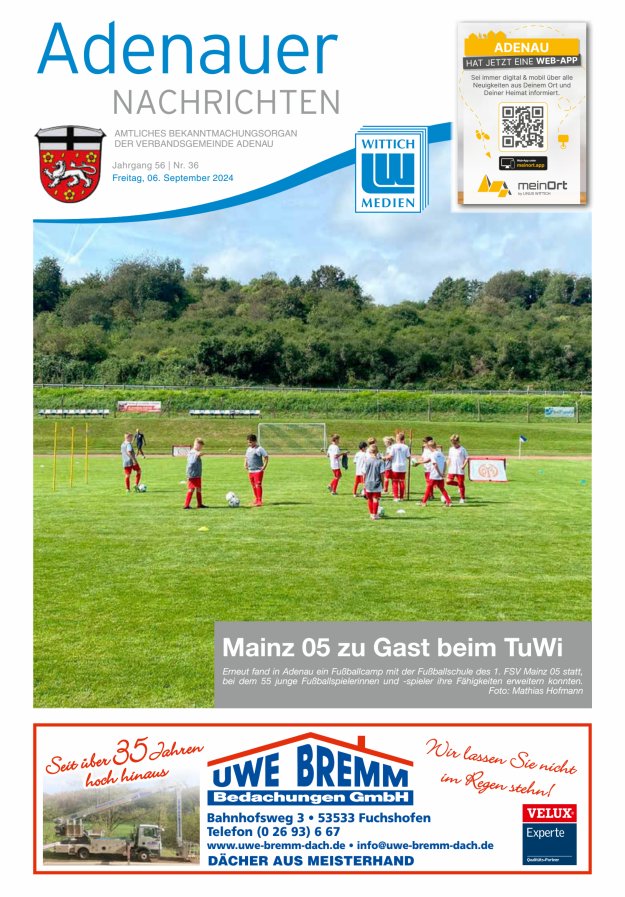 Adenauer Nachrichten Titelblatt 36/2024