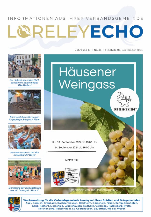Loreley-Echo - Mitteilungsblatt der Verbandsgemeinde Loreley Titelblatt 36/2024