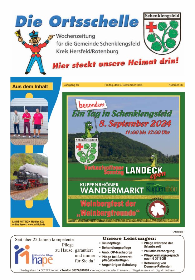 Die Ortsschelle Titelblatt 36/2024
