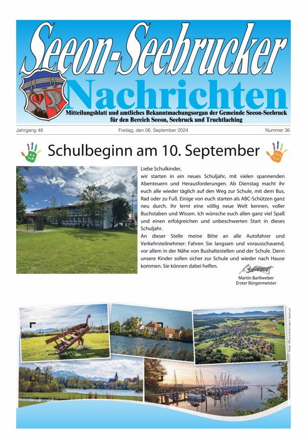 Seeon-Seebrucker Nachrichten Titelblatt 36/2024