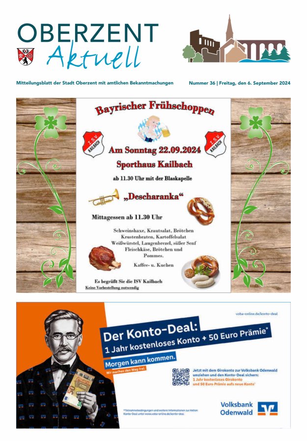 Oberzent aktuell Titelblatt 36/2024