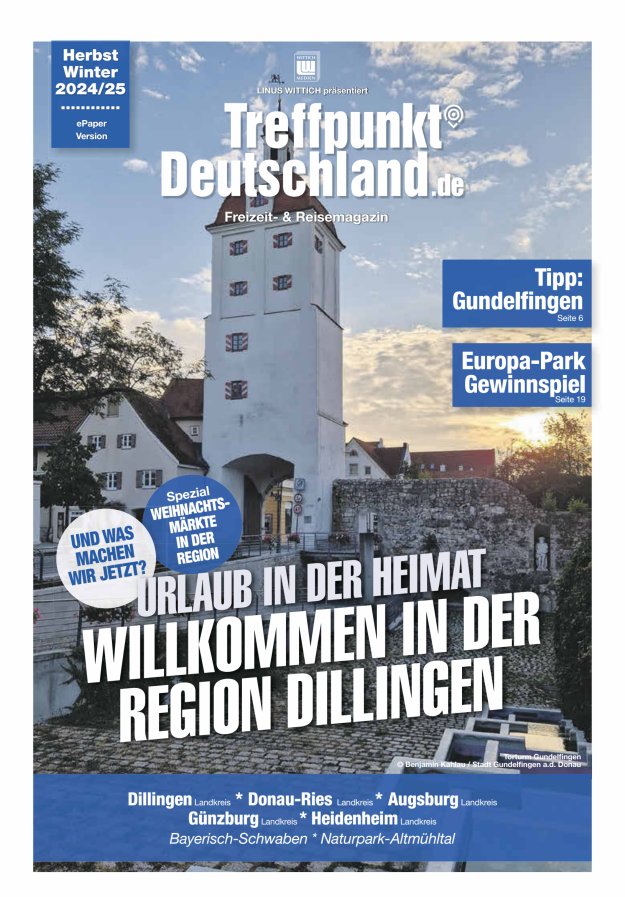 TreffpunktDeutschland Region Dillingen Reisemagazin Titelblatt 02/2024