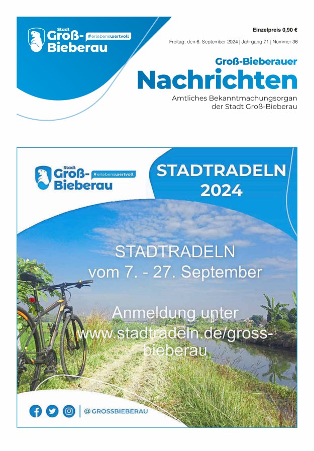 Groß-Bieberauer Nachrichten Titelblatt 36/2024