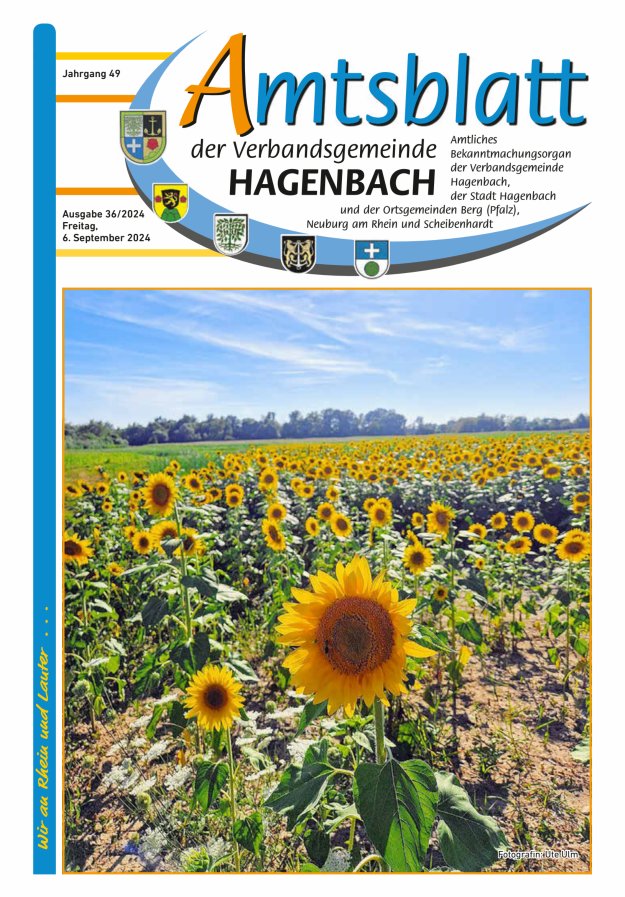 Amtsblatt der VG Hagenbach Titelblatt 36/2024