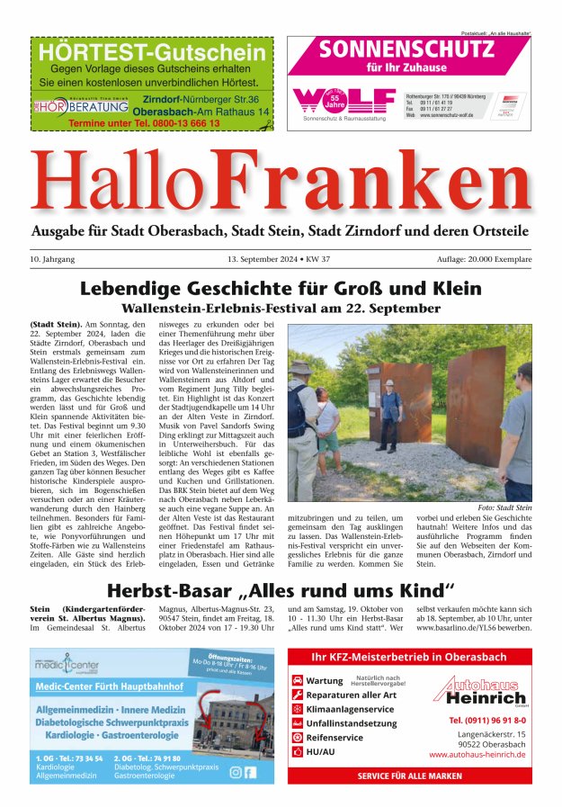 Hallo Franken Fürther Umland Titelblatt 08/2024