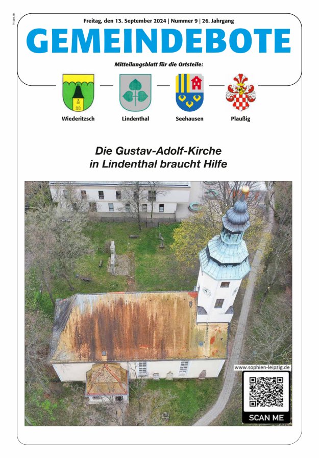 Gemeindebote - Mitteilungsblatt für die Ortsteile Titelblatt 09/2024