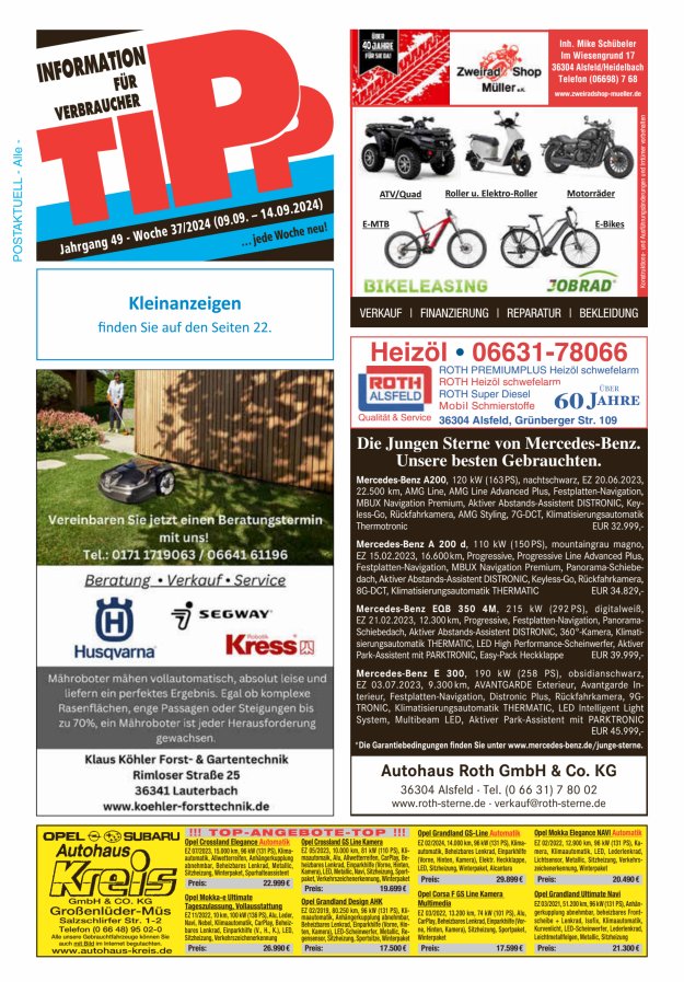 Tipp Vogelsberg Titelblatt 37/2024