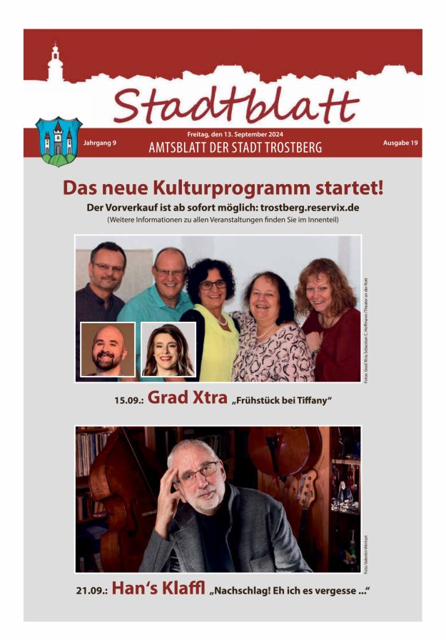 Stadtblatt Trostberg an der Alz Titelblatt 19/2024