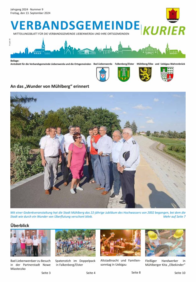 Verbandsgemeindekurier - Mitteilungsblatt für die Verbandsgemeinde Liebenwerda Titelblatt 09/2024