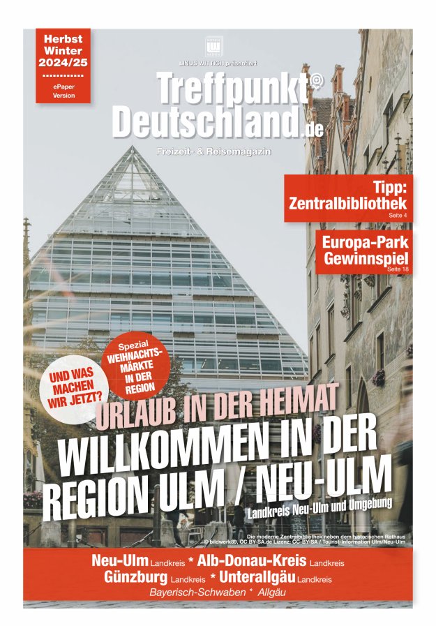 TreffpunktDeutschland Region Ulm & Neu-Ulm Reisemagazin Titelblatt 02/2024