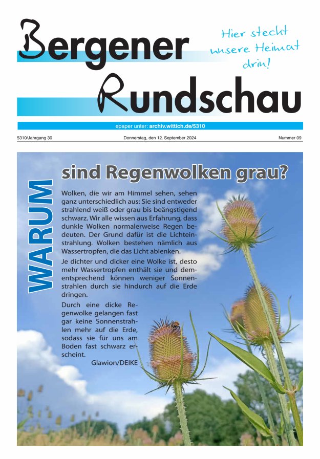 Bergener Rundschau Titelblatt 09/2024